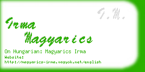 irma magyarics business card